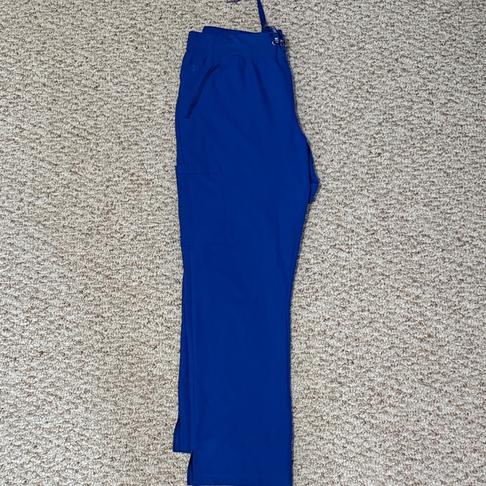 Med Couture Blue Straight Leg Pants